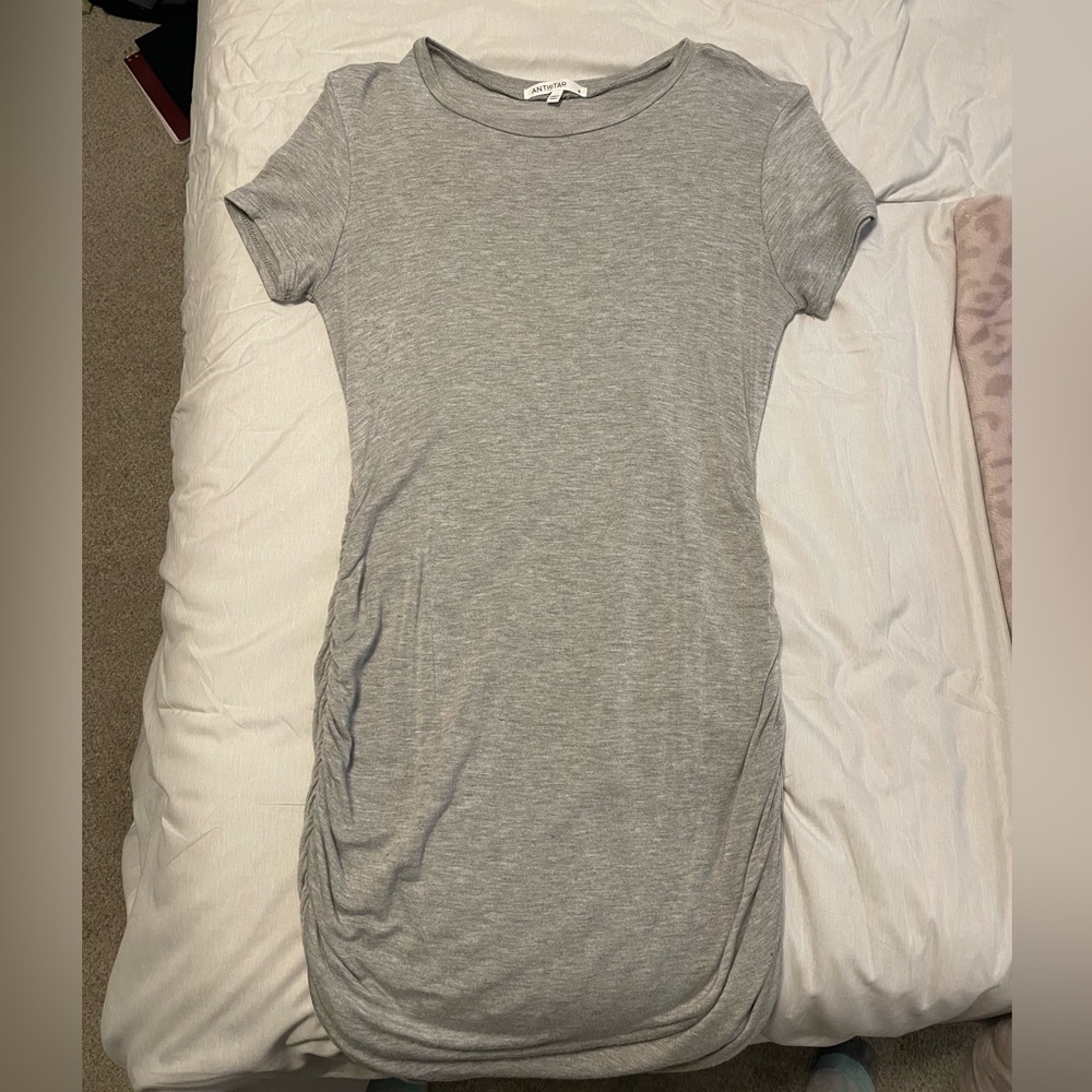 Casual Gray T-Shirt Dress